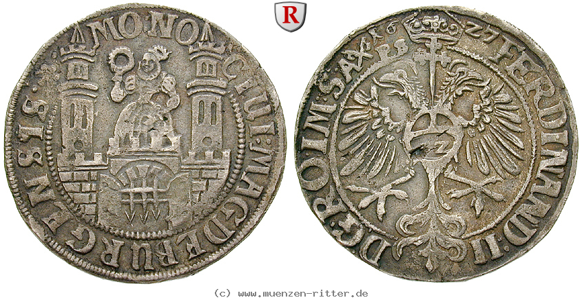 Klicken Sie auf das Bild um es auf Ihrem Rechner zu speichern magdeburg-stadt-1-2-taler/54358.jpg