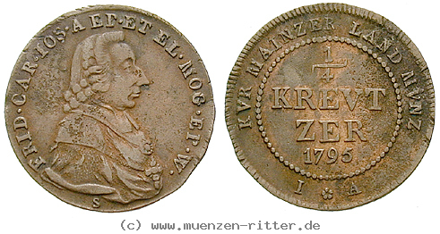 Klicken Sie auf das Bild um es auf Ihrem Rechner zu speichern mainz-bistum-friedrich-karl-joseph-von-erthal-1-4-kreuzer/40678.jpg
