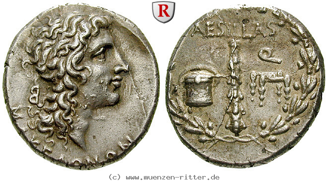 Klicken Sie auf das Bild um es auf Ihrem Rechner zu speichern makedonien-roemische-provinz-aesillas-quaestor-tetradrachme/57288.jpg