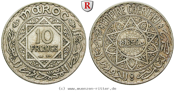 Klicken Sie auf das Bild um es auf Ihrem Rechner zu speichern marokko-mohammed-ben-yussuf-10-francs/62980.jpg
