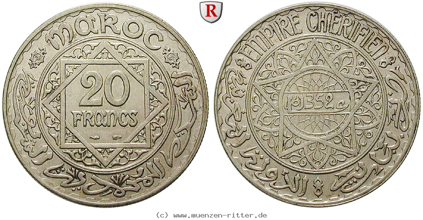 Klicken Sie auf das Bild um es auf Ihrem Rechner zu speichern marokko-mohammed-ben-yussuf-20-francs/48355.jpg