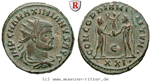 Klicken Sie auf das Bild um es auf Ihrem Rechner zu speichern maximianus-herculius-antoninian/37179.jpg