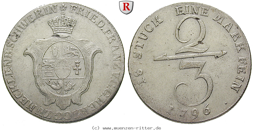 Klicken Sie auf das Bild um es auf Ihrem Rechner zu speichern mecklenburg-friedrich-franz-i-2-3-taler/83261.jpg