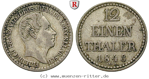 Klicken Sie auf das Bild um es auf Ihrem Rechner zu speichern mecklenburg-friedrich-franz-ii-1-12-taler/31520.jpg
