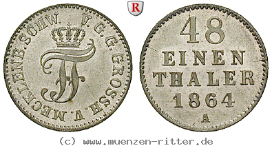 Klicken Sie auf das Bild um es auf Ihrem Rechner zu speichern mecklenburg-friedrich-franz-ii-1-48-taler/48431.jpg