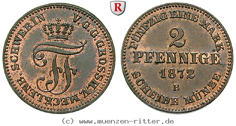 Klicken Sie auf das Bild um es auf Ihrem Rechner zu speichern mecklenburg-friedrich-franz-ii-2-pfennig/48279.jpg