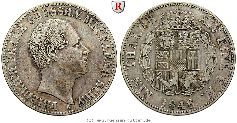 Klicken Sie auf das Bild um es auf Ihrem Rechner zu speichern mecklenburg-friedrich-franz-ii-taler/102034.jpg