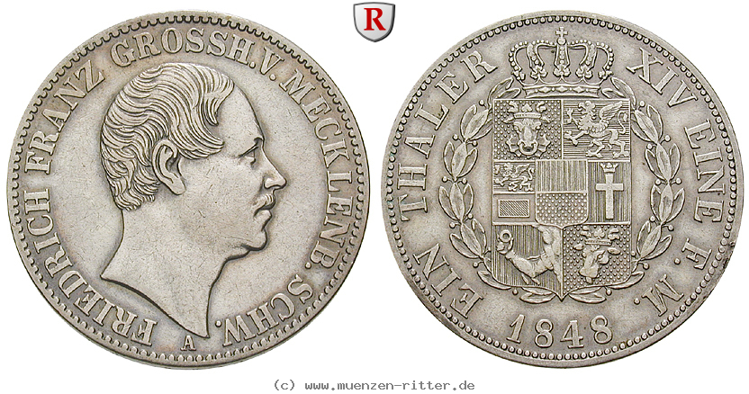 Klicken Sie auf das Bild um es auf Ihrem Rechner zu speichern mecklenburg-friedrich-franz-ii-taler/78077.jpg