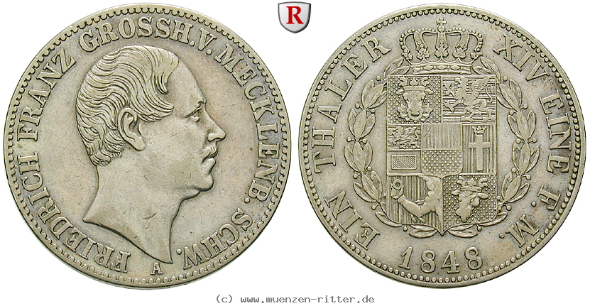 Klicken Sie auf das Bild um es auf Ihrem Rechner zu speichern mecklenburg-friedrich-franz-ii-taler/88236.jpg
