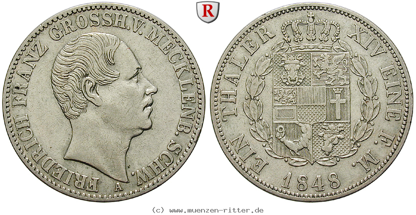 Klicken Sie auf das Bild um es auf Ihrem Rechner zu speichern mecklenburg-friedrich-franz-ii-taler/94162.jpg