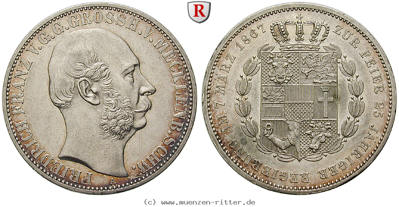 Klicken Sie auf das Bild um es auf Ihrem Rechner zu speichern mecklenburg-friedrich-franz-ii-vereinstaler/76161.jpg