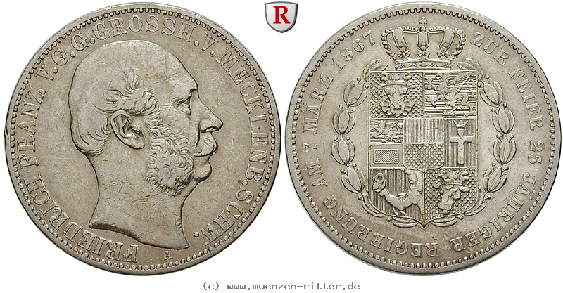 Klicken Sie auf das Bild um es auf Ihrem Rechner zu speichern mecklenburg-friedrich-franz-ii-vereinstaler/82357.jpg