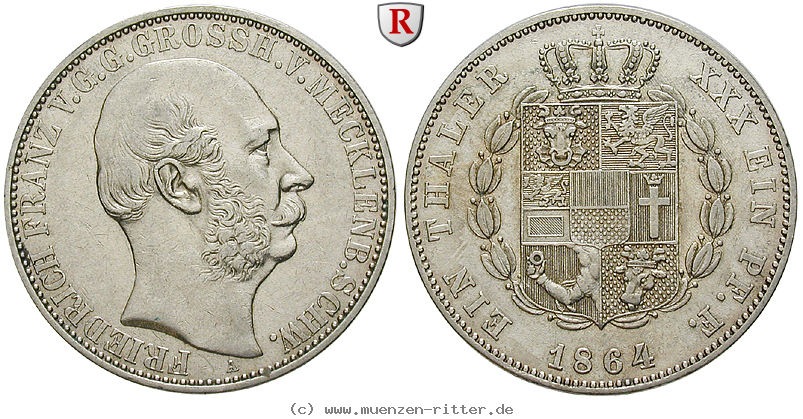 Klicken Sie auf das Bild um es auf Ihrem Rechner zu speichern mecklenburg-friedrich-franz-ii-vereinstaler/82358.jpg