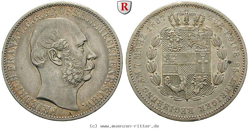 Klicken Sie auf das Bild um es auf Ihrem Rechner zu speichern mecklenburg-friedrich-franz-ii-vereinstaler/93086.jpg