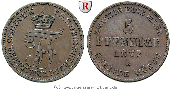 Klicken Sie auf das Bild um es auf Ihrem Rechner zu speichern mecklenburg-friedrich-wilhelm-5-pfennig/42714.jpg
