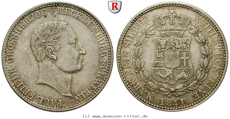 Klicken Sie auf das Bild um es auf Ihrem Rechner zu speichern mecklenburg-paul-friedrich-2-3-taler/90650.jpg