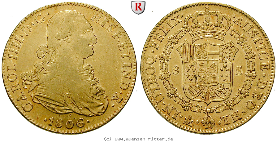Klicken Sie auf das Bild um es auf Ihrem Rechner zu speichern mexiko-carlos-iv-8-escudos/57062.jpg