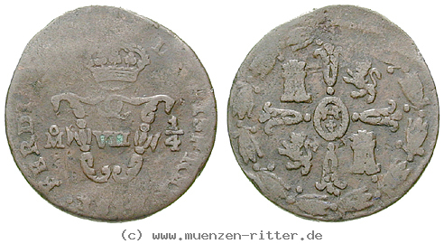 Klicken Sie auf das Bild um es auf Ihrem Rechner zu speichern mexiko-ferdinand-vii-1-8-real-1-cuarto/13243.jpg