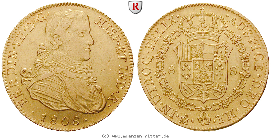 Klicken Sie auf das Bild um es auf Ihrem Rechner zu speichern mexiko-ferdinand-vii-8-escudos/24224.jpg