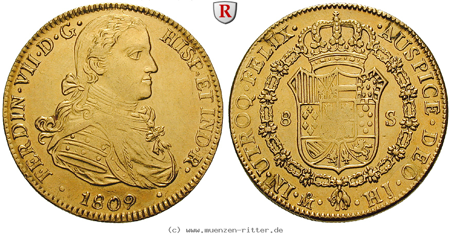 Klicken Sie auf das Bild um es auf Ihrem Rechner zu speichern mexiko-ferdinand-vii-8-escudos/99375.jpg
