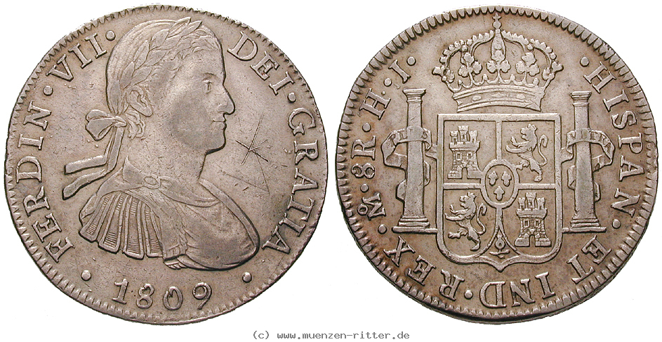 Klicken Sie auf das Bild um es auf Ihrem Rechner zu speichern mexiko-ferdinand-vii-8-reales/13219.jpg