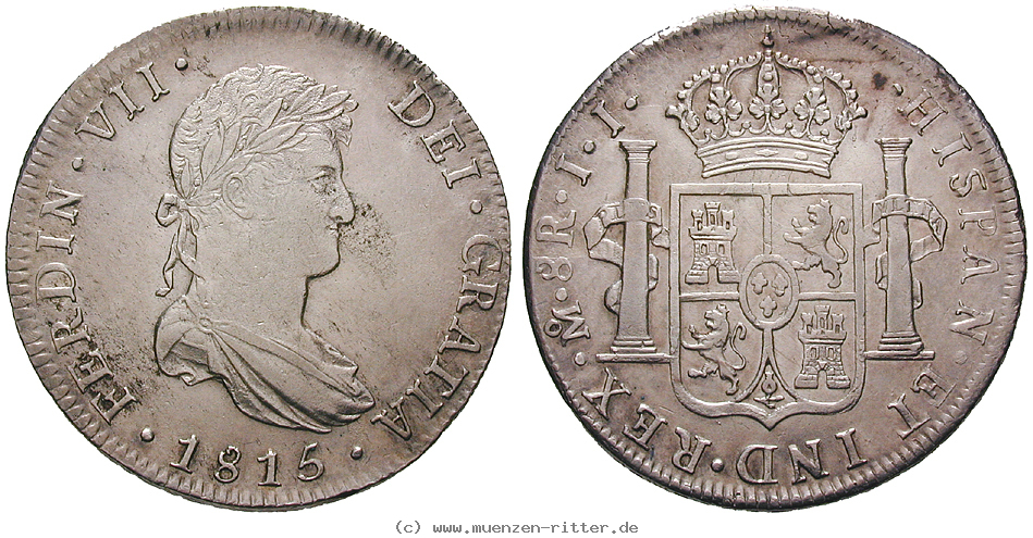 Klicken Sie auf das Bild um es auf Ihrem Rechner zu speichern mexiko-ferdinand-vii-8-reales/13226.jpg