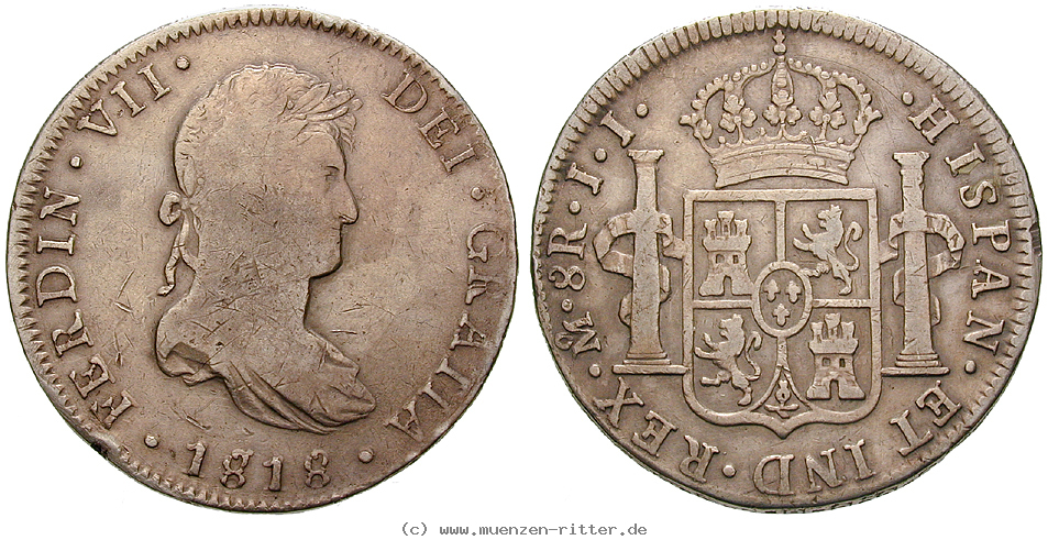 Klicken Sie auf das Bild um es auf Ihrem Rechner zu speichern mexiko-ferdinand-vii-8-reales/13229.jpg