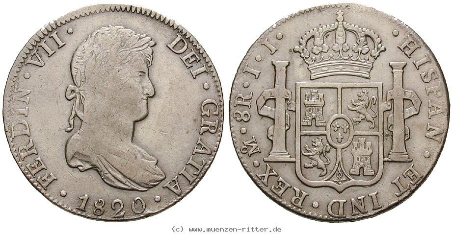 Klicken Sie auf das Bild um es auf Ihrem Rechner zu speichern mexiko-ferdinand-vii-8-reales/13232.jpg