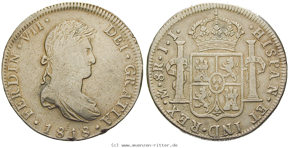 Klicken Sie auf das Bild um es auf Ihrem Rechner zu speichern mexiko-ferdinand-vii-8-reales/30212.jpg