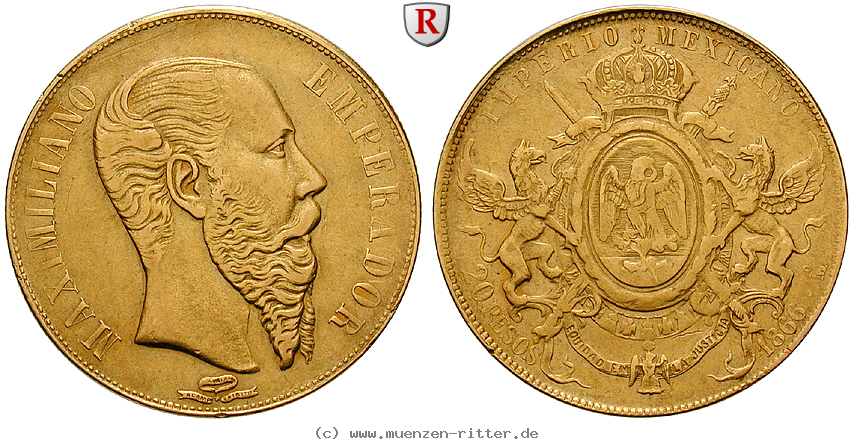 Klicken Sie auf das Bild um es auf Ihrem Rechner zu speichern mexiko-maximilian-kaiser-20-pesos/99378.jpg