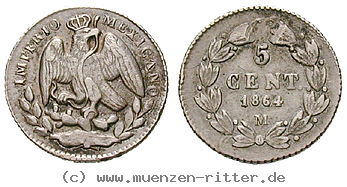 Klicken Sie auf das Bild um es auf Ihrem Rechner zu speichern mexiko-maximilian-kaiser-5-centavos/13328.jpg