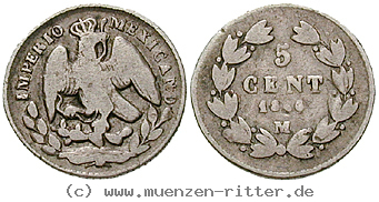 Klicken Sie auf das Bild um es auf Ihrem Rechner zu speichern mexiko-maximilian-kaiser-5-centavos/13329.jpg