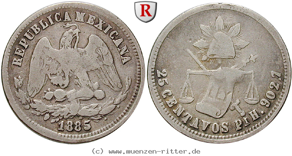 Klicken Sie auf das Bild um es auf Ihrem Rechner zu speichern mexiko-republik-25-centavos/14312.jpg