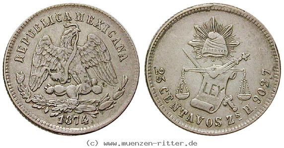 Klicken Sie auf das Bild um es auf Ihrem Rechner zu speichern mexiko-republik-25-centavos/14414.jpg