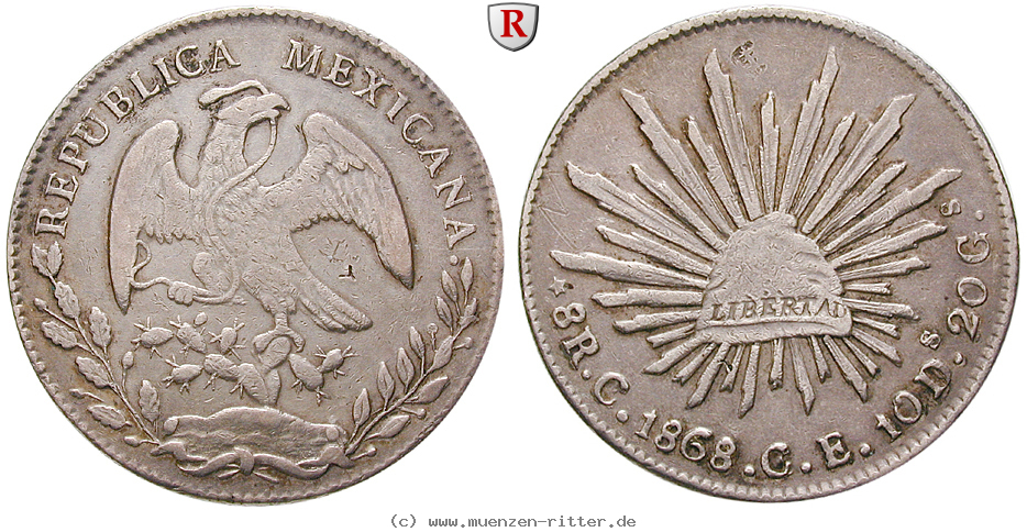 Klicken Sie auf das Bild um es auf Ihrem Rechner zu speichern mexiko-republik-8-reales/13942.jpg