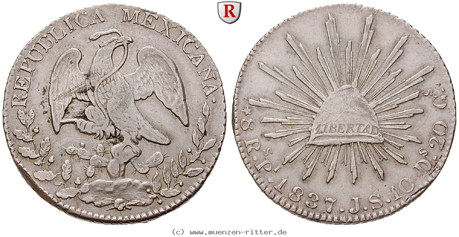Klicken Sie auf das Bild um es auf Ihrem Rechner zu speichern mexiko-republik-8-reales/14284.jpg