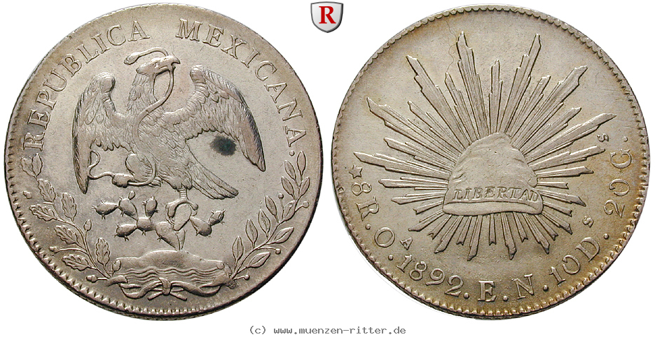 Klicken Sie auf das Bild um es auf Ihrem Rechner zu speichern mexiko-republik-8-reales/14348.jpg