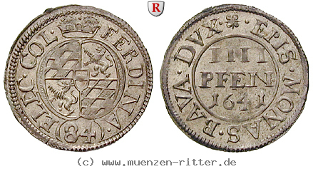 Klicken Sie auf das Bild um es auf Ihrem Rechner zu speichern muenster-bistum-ferdinand-von-bayern-4-pfennig/27593.jpg