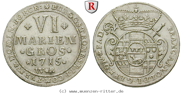 Klicken Sie auf das Bild um es auf Ihrem Rechner zu speichern muenster-bistum-franz-arnold-von-metternich-6-mariengroschen/19670.jpg