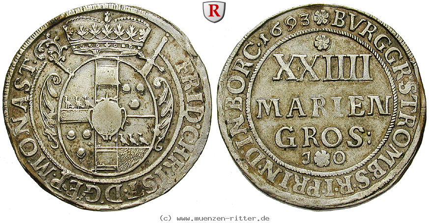 Klicken Sie auf das Bild um es auf Ihrem Rechner zu speichern muenster-bistum-friedrich-christian-von-plettenberg-24-mariengroschen/92916.jpg