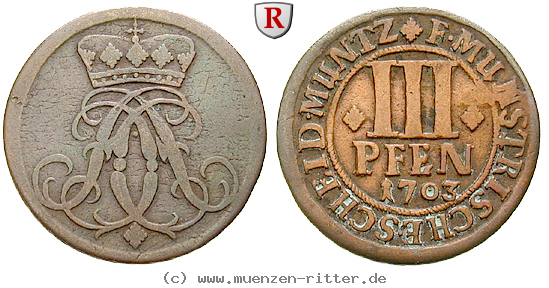 Klicken Sie auf das Bild um es auf Ihrem Rechner zu speichern muenster-bistum-friedrich-christian-von-plettenberg-3-pfennig/41016.jpg