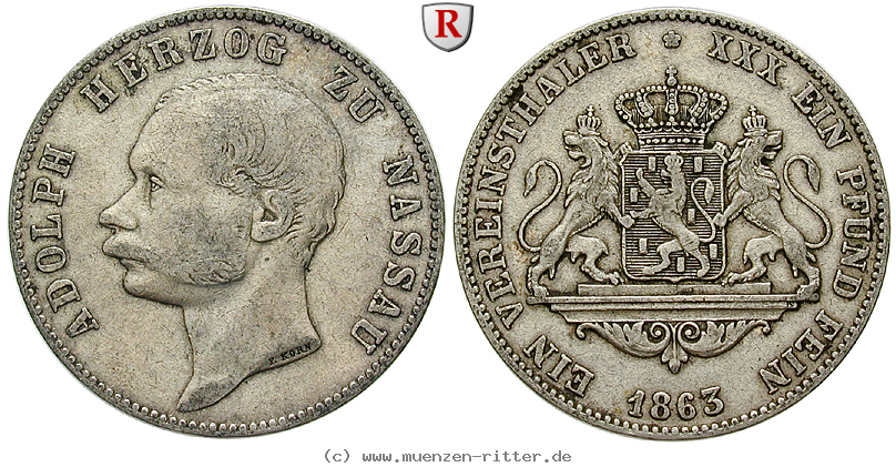 Klicken Sie auf das Bild um es auf Ihrem Rechner zu speichern nassau-adolph-vereinstaler/19132.jpg