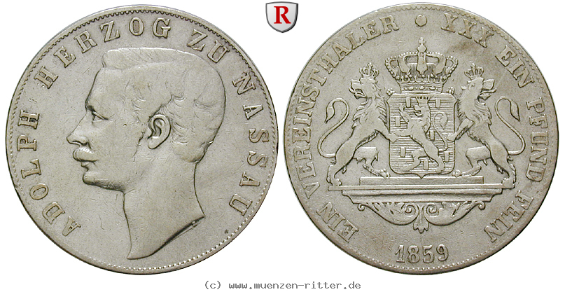 Klicken Sie auf das Bild um es auf Ihrem Rechner zu speichern nassau-adolph-vereinstaler/61410.jpg