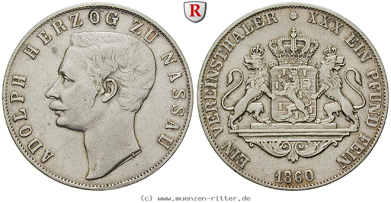 Klicken Sie auf das Bild um es auf Ihrem Rechner zu speichern nassau-adolph-vereinstaler/66721.jpg