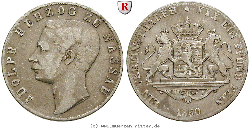 Klicken Sie auf das Bild um es auf Ihrem Rechner zu speichern nassau-adolph-vereinstaler/82359.jpg
