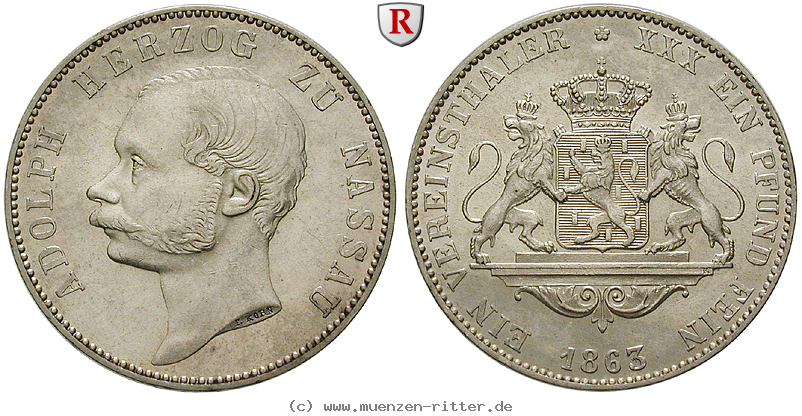 Klicken Sie auf das Bild um es auf Ihrem Rechner zu speichern nassau-adolph-vereinstaler/85127.jpg