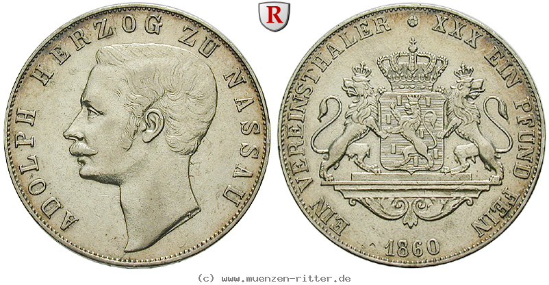 Klicken Sie auf das Bild um es auf Ihrem Rechner zu speichern nassau-adolph-vereinstaler/88240.jpg