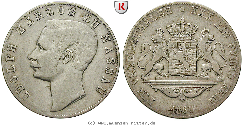Klicken Sie auf das Bild um es auf Ihrem Rechner zu speichern nassau-adolph-vereinstaler/93101.jpg