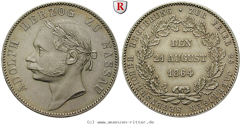 Klicken Sie auf das Bild um es auf Ihrem Rechner zu speichern nassau-adolph-vereinstaler/93104.jpg