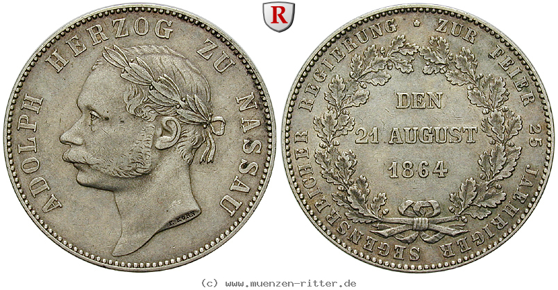 Klicken Sie auf das Bild um es auf Ihrem Rechner zu speichern nassau-adolph-vereinstaler/94146.jpg